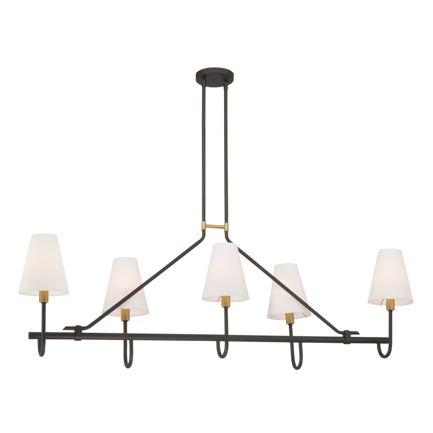 Legacy Brass Linear Chandelier from the Bellforge Collection