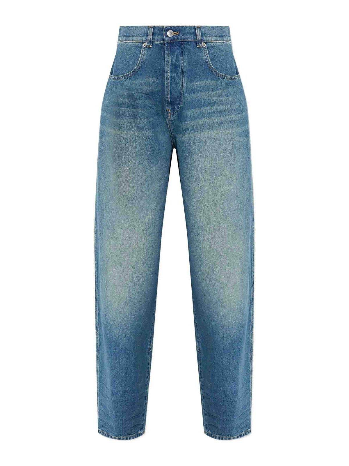 Blue Cotton Denim With Resin