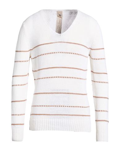 Man Sweater Cream Size 46 Bamboo, Linen, Hemp