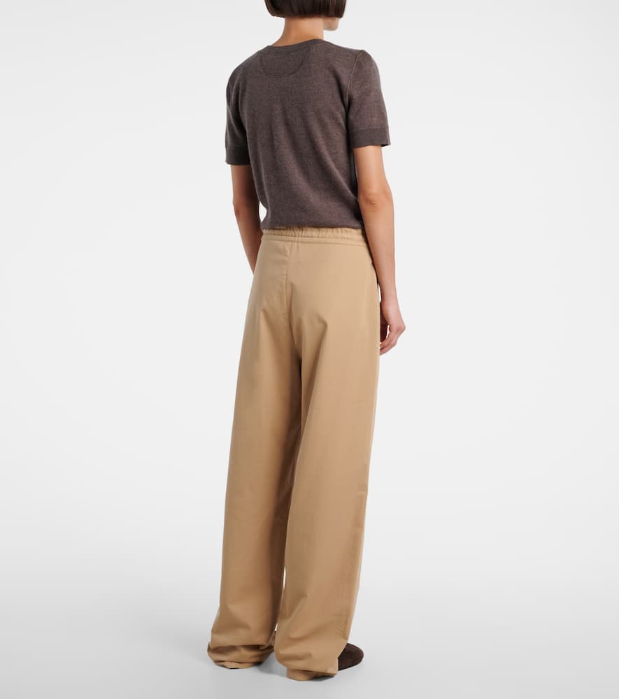 Mende cotton and cashmere wide-leg pants