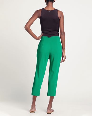 Woman Pants Green Size XL Polyester, Rayon, Elastane