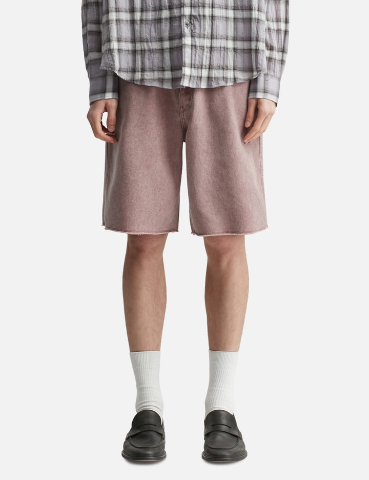 Washed Cutoff Denim Shorts
