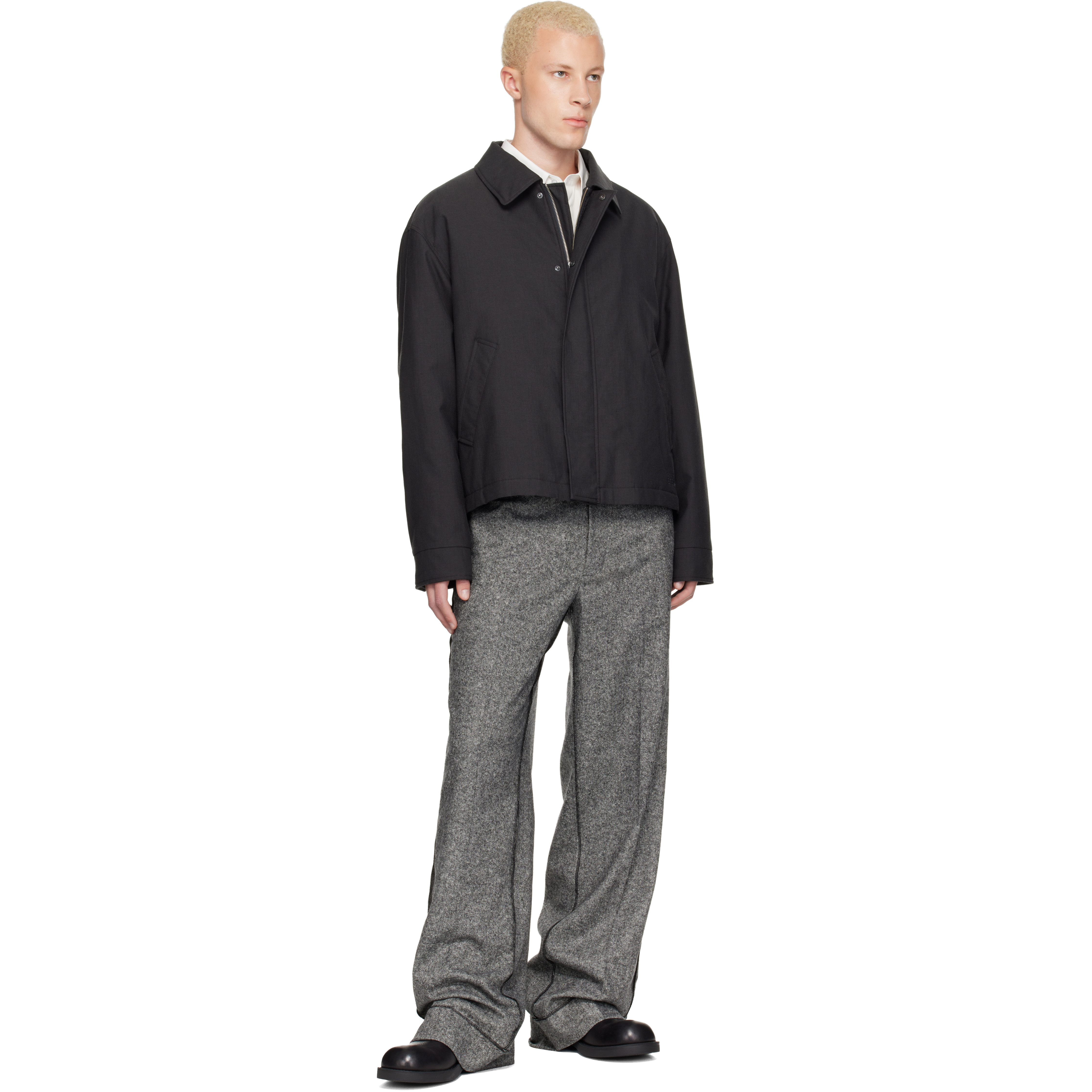 Gray Insulated Cotton Wool Jacket