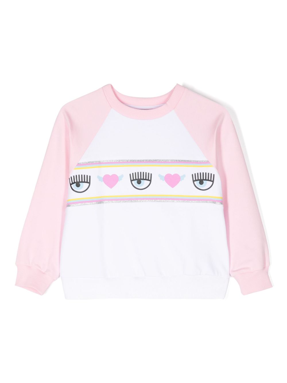 Eyelike-print raglan sweatshirt - White