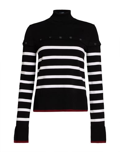 Woman Turtleneck Black Size L Viscose, Polyester