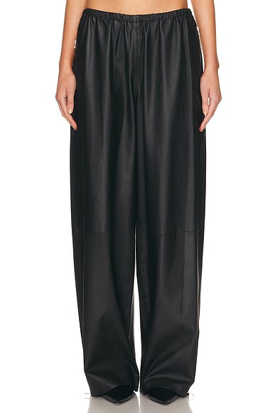 Alexander Wang Mid Rise Leather Track Pant in Black - Black. L also in M, S