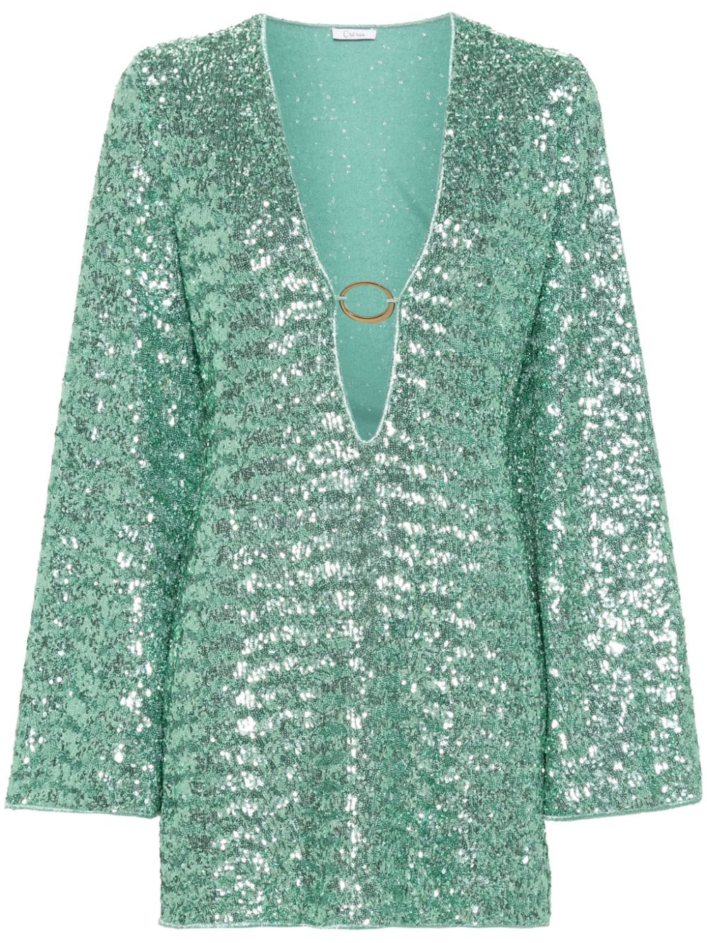 Sequinned mini dress - Green