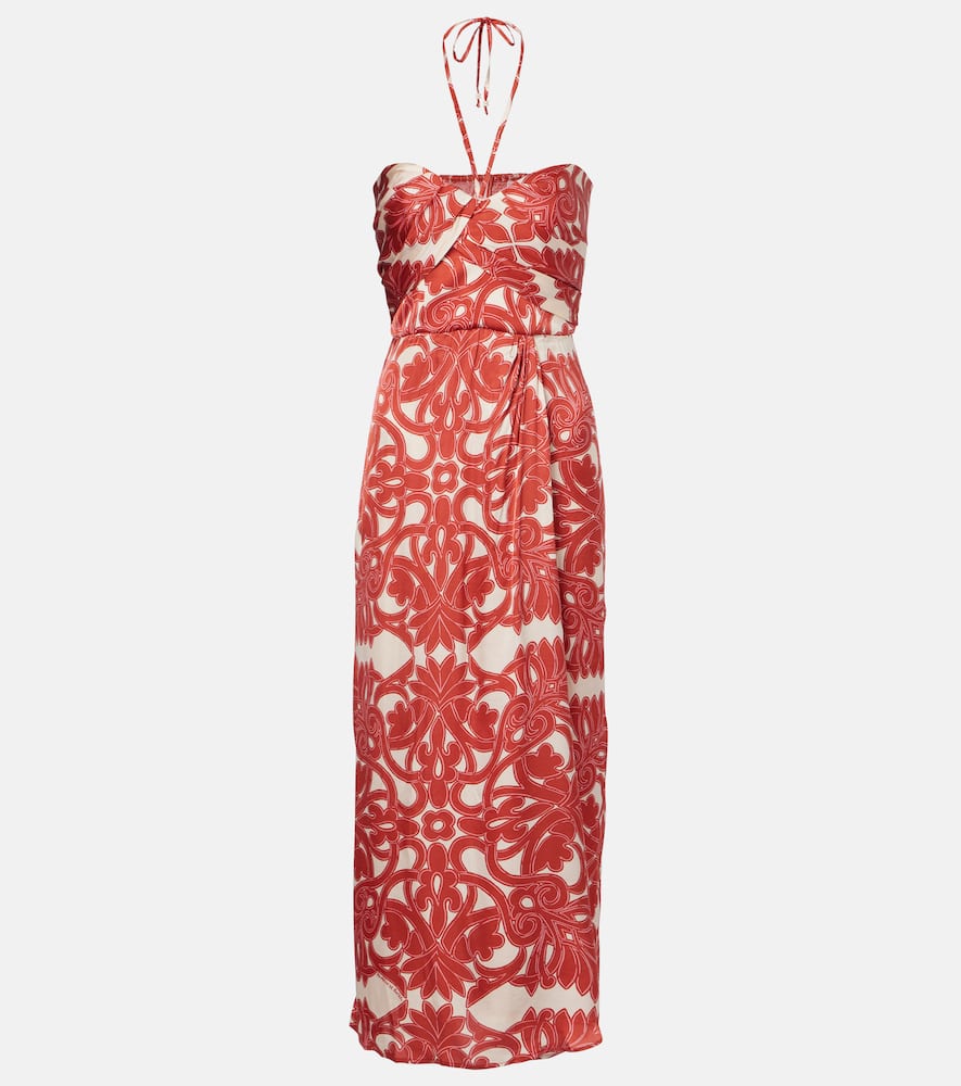 Collina printed satin midi dress