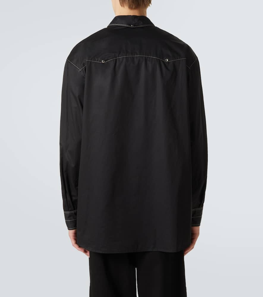 Embellished cotton satin shirt