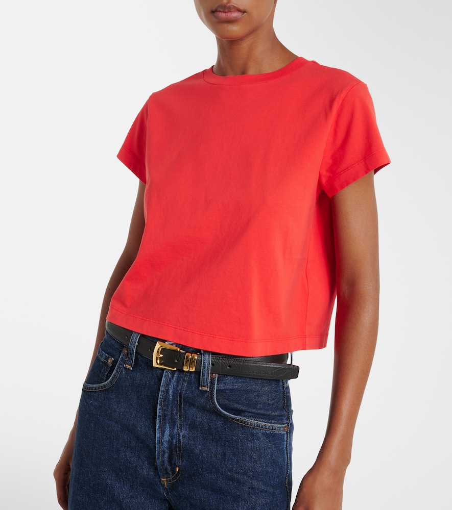 Adine cropped cotton jersey T-shirt