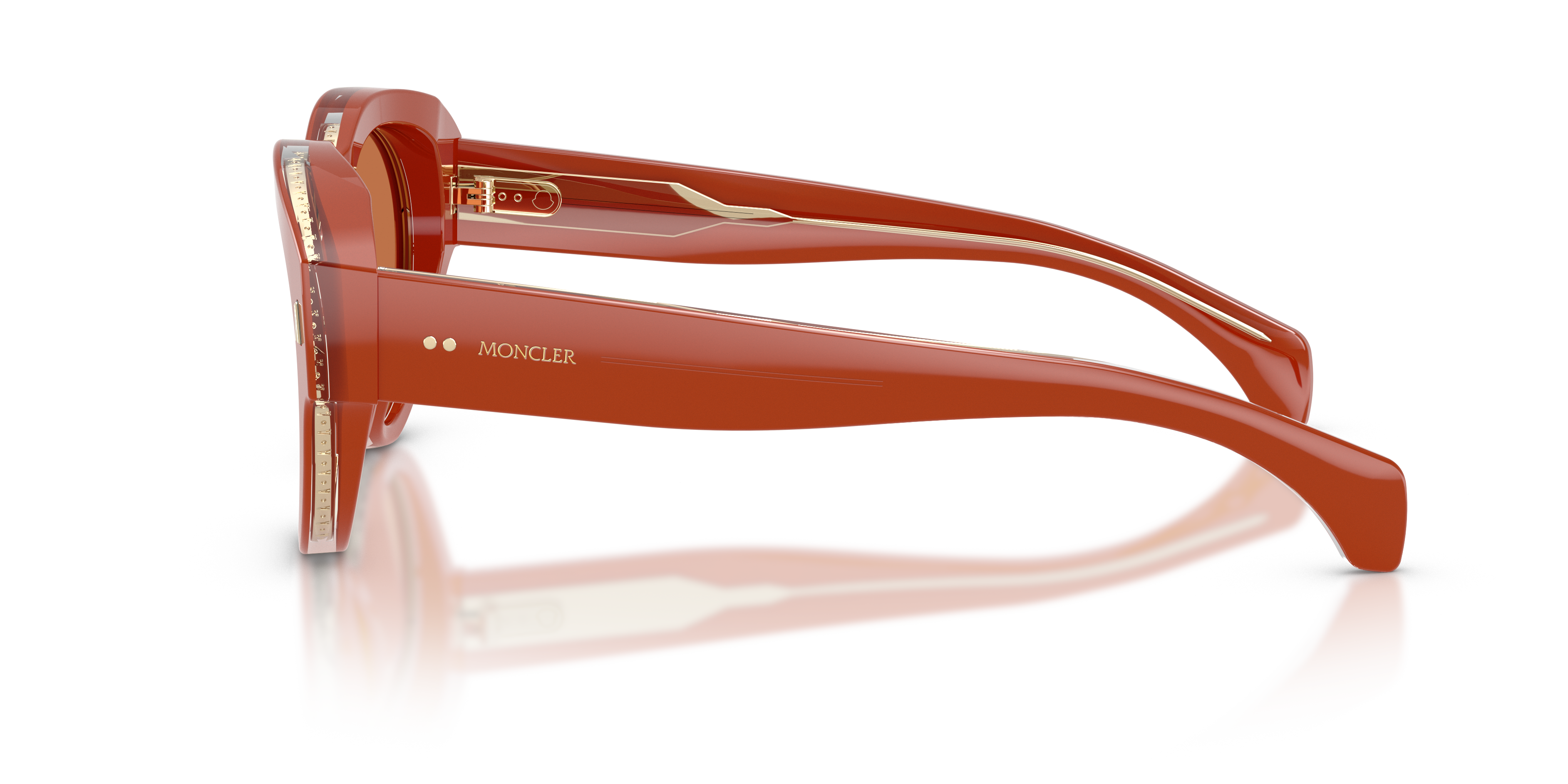 Moncler Unisex Moncler ME6016U CHICANE 302573 Sunglasses Acetate Orange Brown Pilot Norma