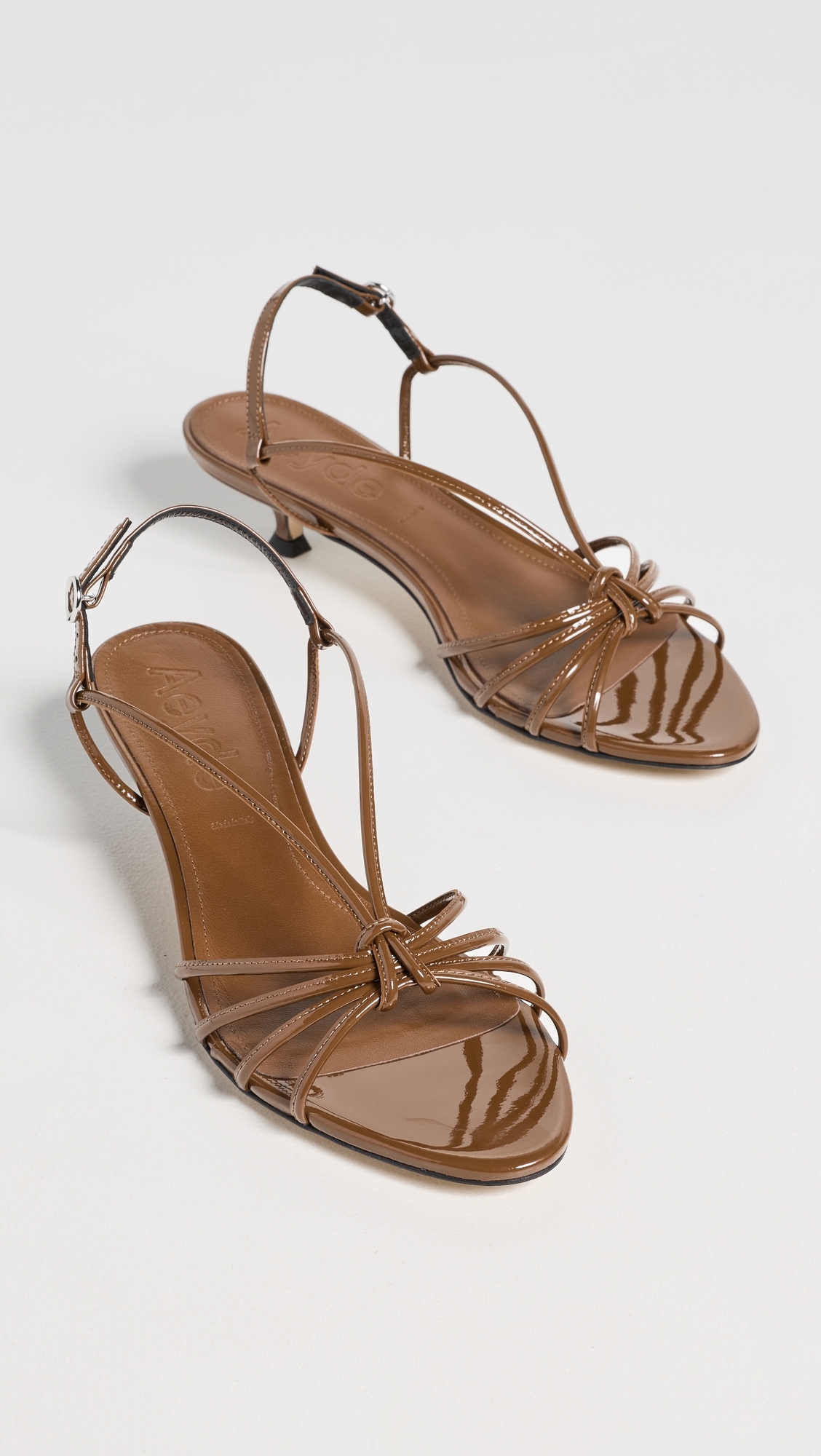 Amara Patent Calf Leather Tobacco Sandals Tobacco
