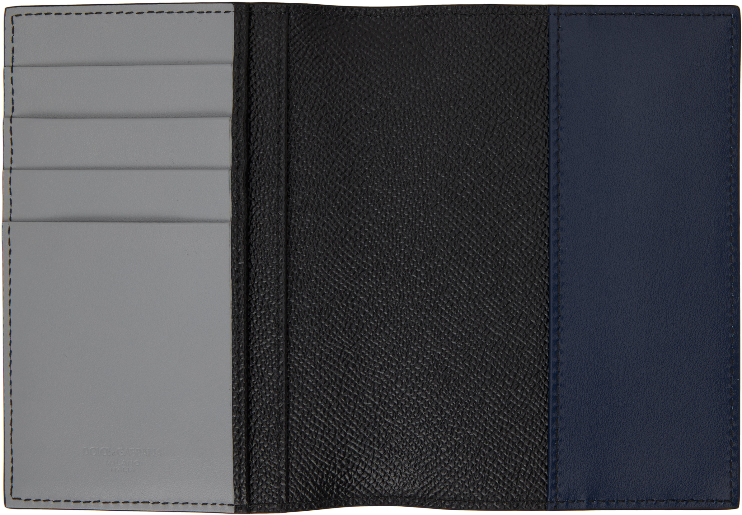 Dolce & Gabbana Black & Navy Dauphine Passport Holder