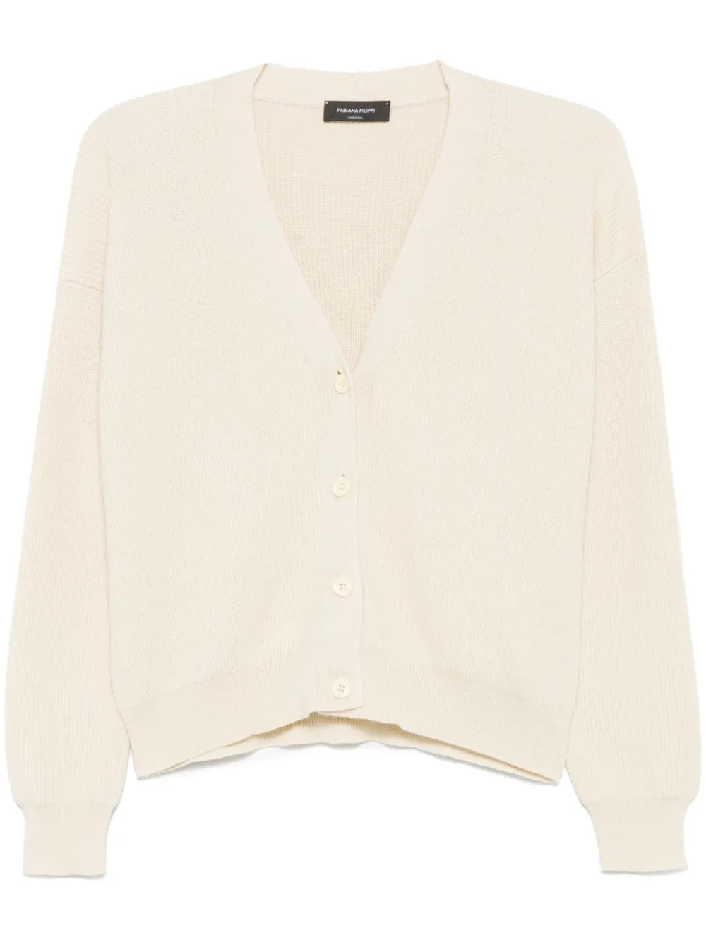 Ribbed Virgin Wool Cardigan — Cream