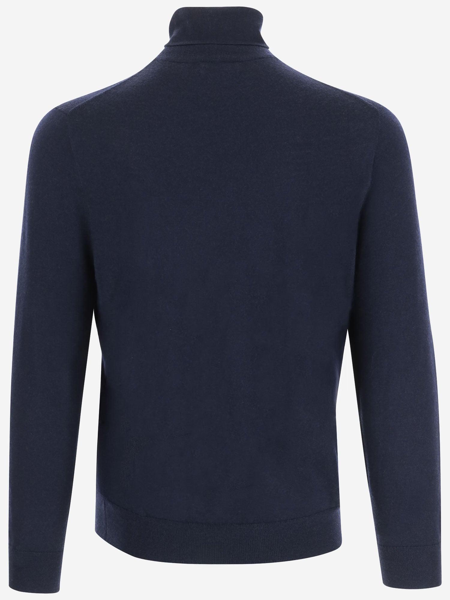 Merino Wool Turtleneck Sweater — Blue