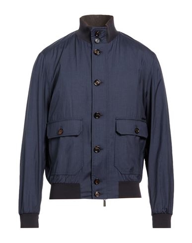Man Jacket Navy Size 42 Virgin Wool, Silk