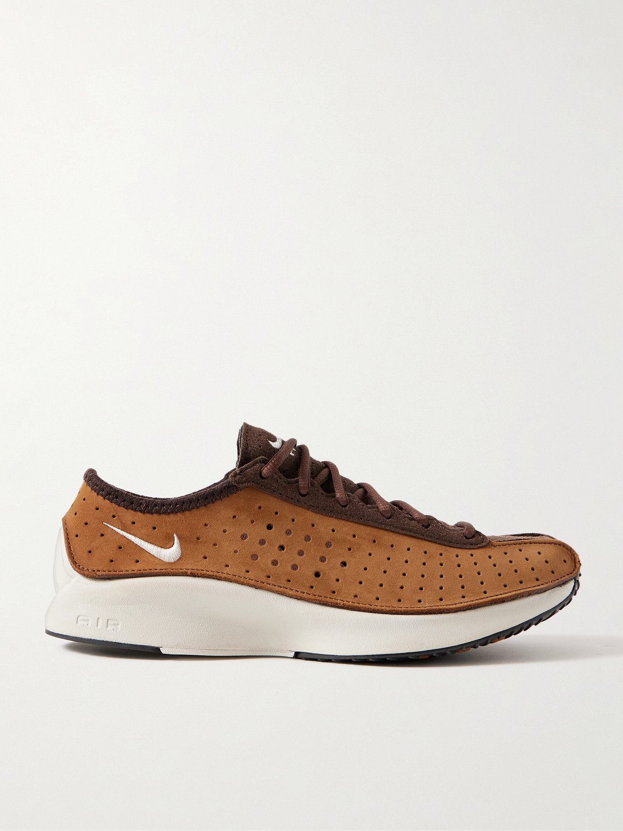Air Superfly Perforated Nubuck And Suede Sneakers - Brown