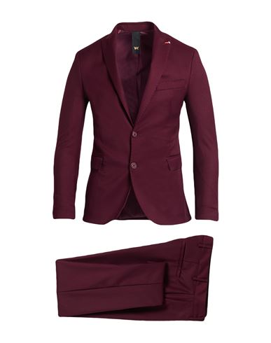 Man Suit Burgundy Size 34 Polyester, Viscose, Elastane