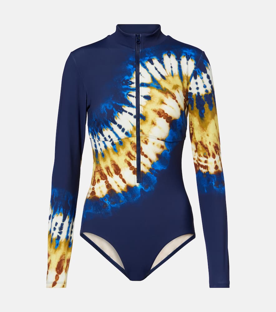 Alémais Martine draped printed rashguard top