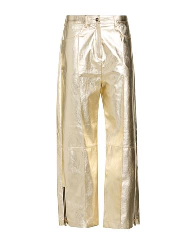 Woman Pants Gold Size S Polyester, Elastane