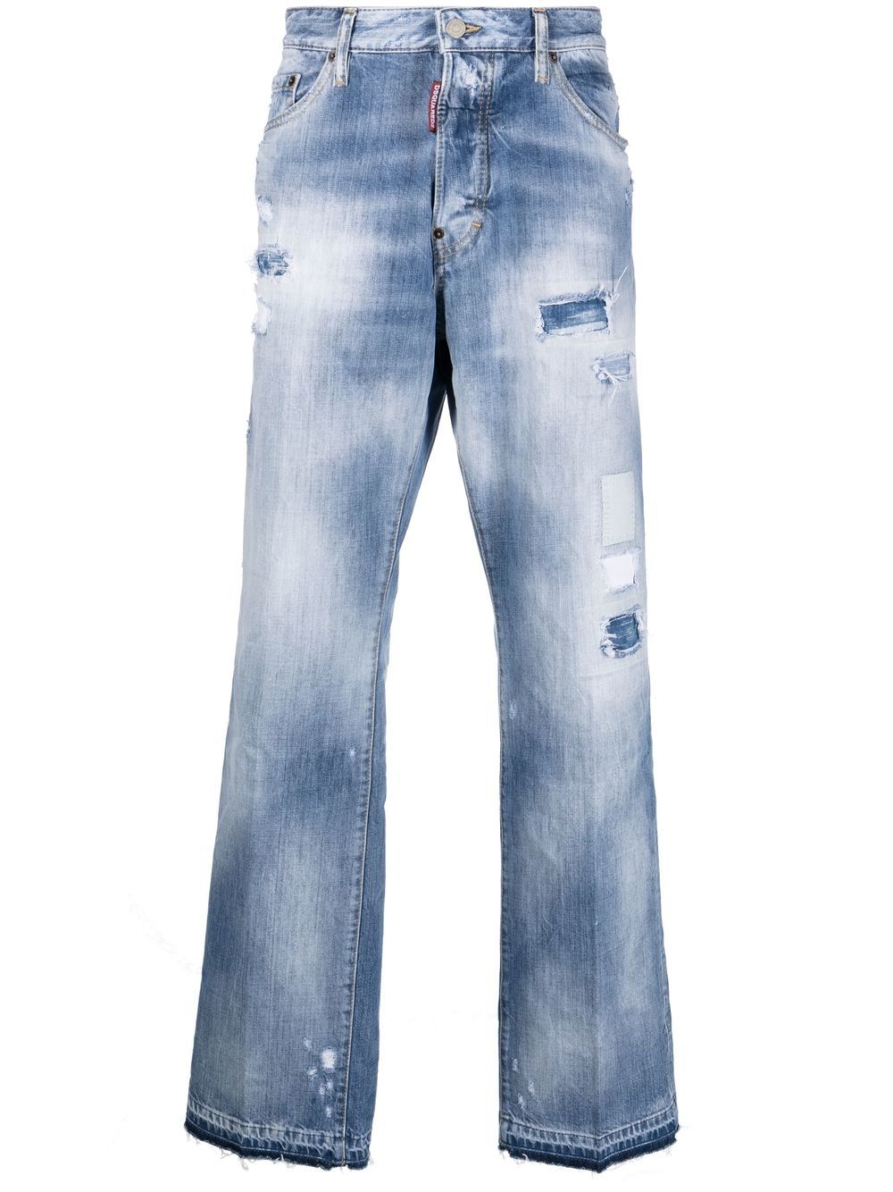 Low-rise wide-leg jeans - Blue