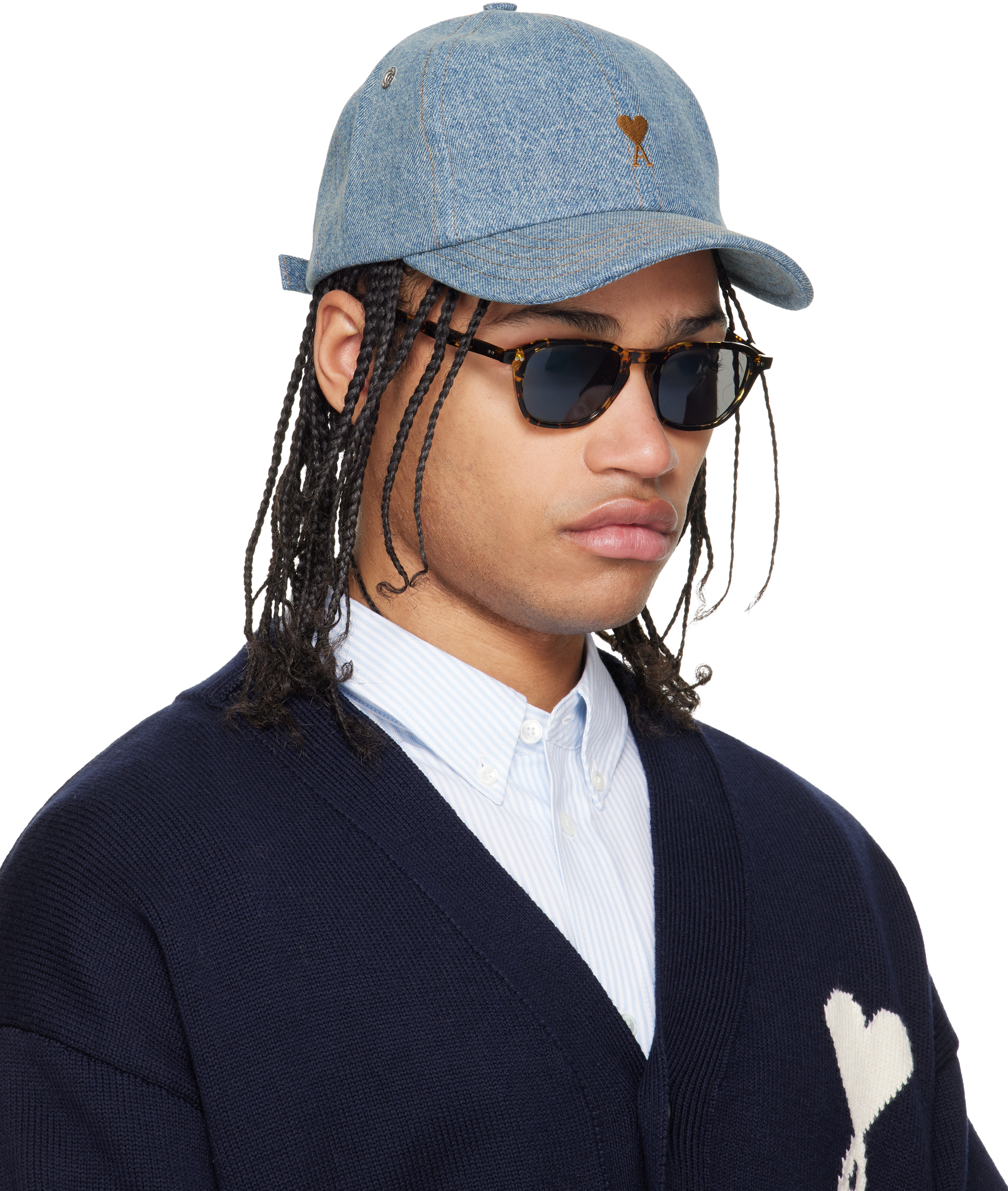 Blue Denim Ami de Coeur Embroidery Cap