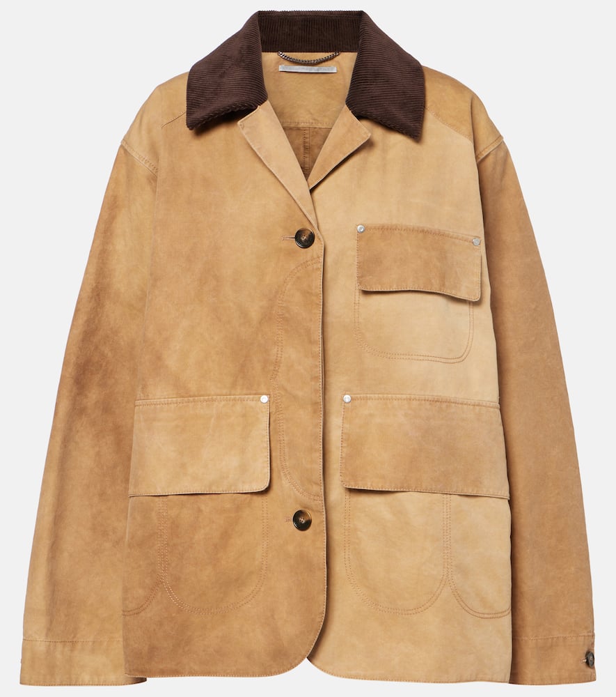 Corduroy-trimmed cotton field jacket