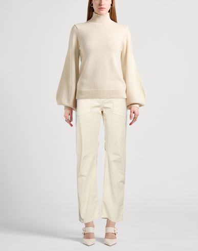Woman Pants Cream Size 26 Cotton, Lyocell, Elastane