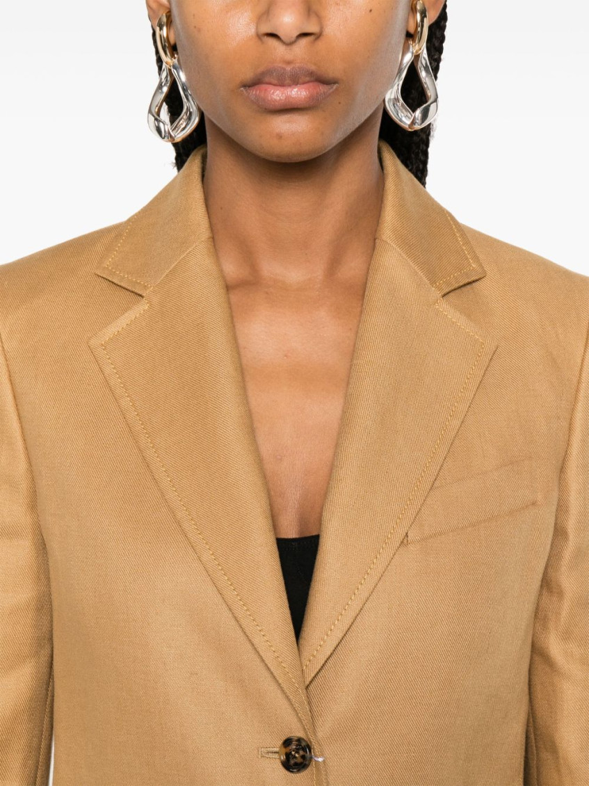 Light Brown Tailored Shoulder Blazer