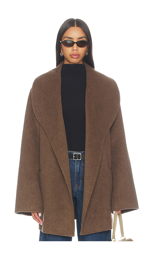 SEROYA MANTEAU EN LAINE DULCETTA en Brown. L. Also en M, S