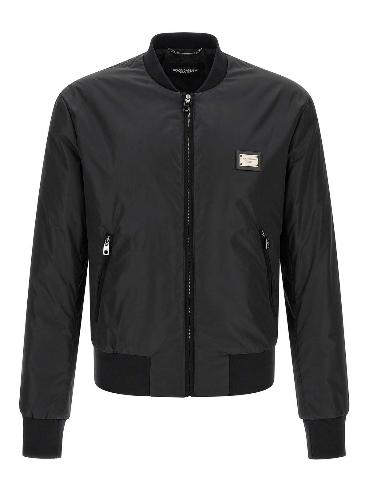 Logo plaque bomber jacket