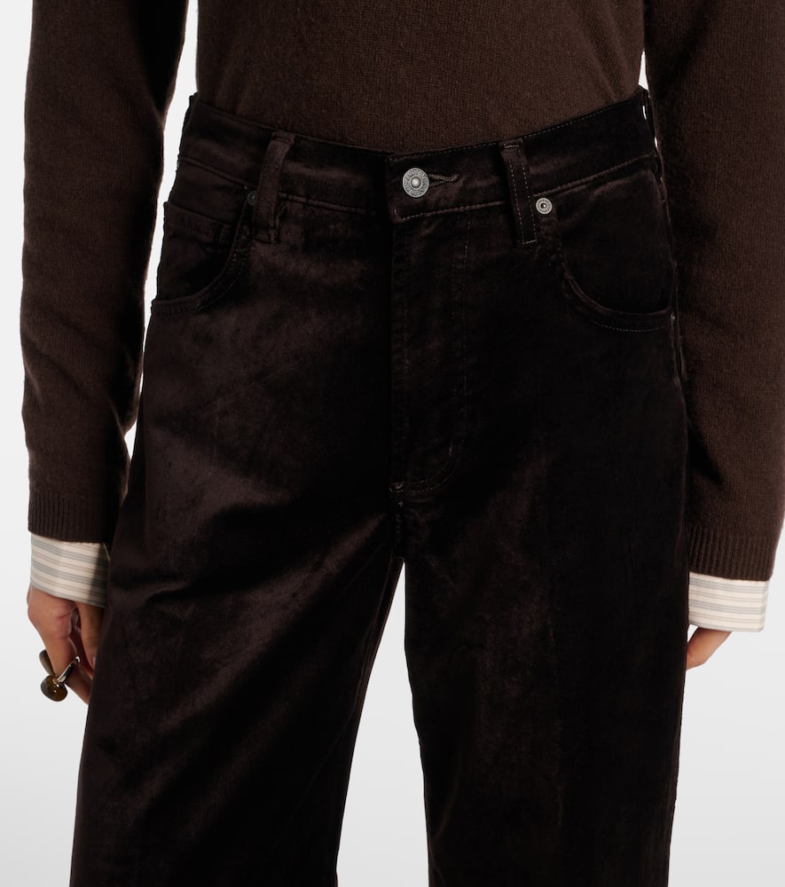 Ayla cotton-blend velvet straight pants