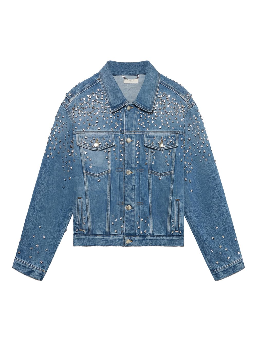 Crystal-embellished denim jacket - Blue