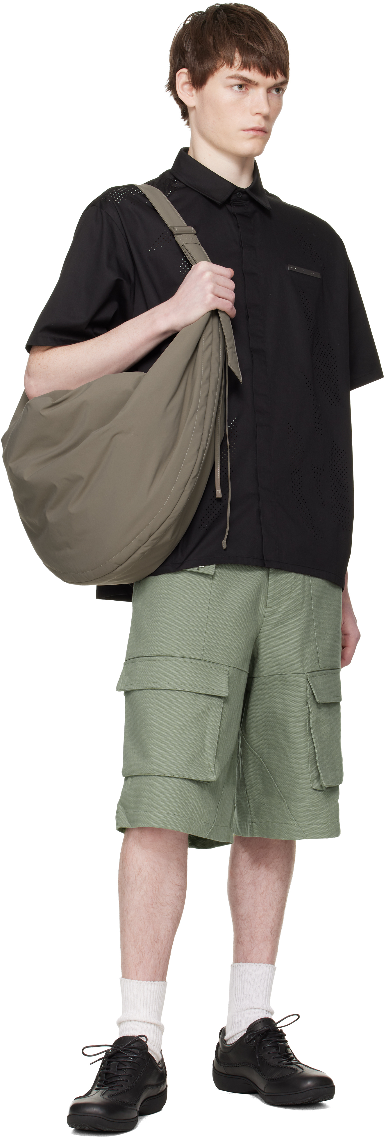 Green Cellulae Cargo Shorts