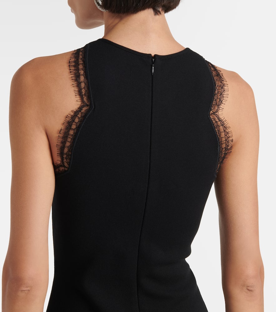 Lace-trimmed midi dress