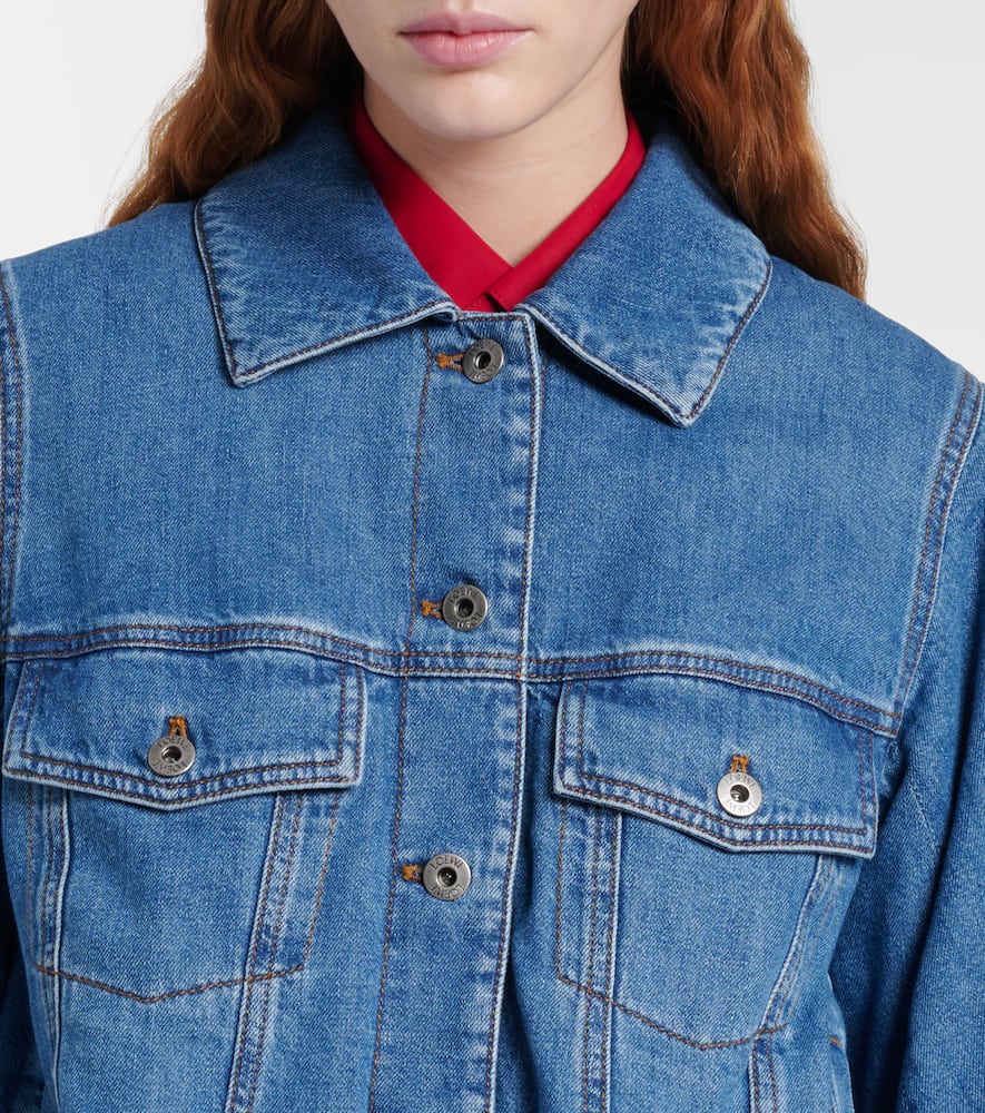 Gathered denim jacket