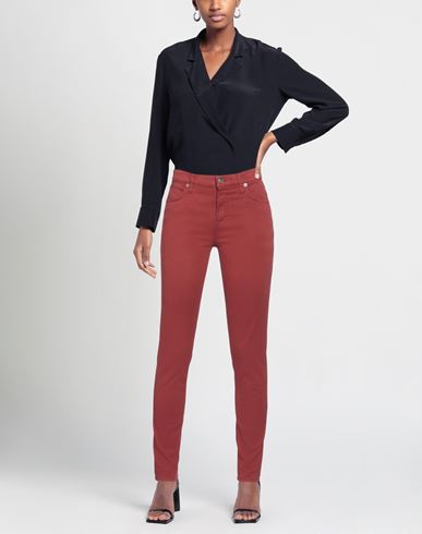 Woman Pants Brick Size 27 Cotton, Elastomultiester, Rubber