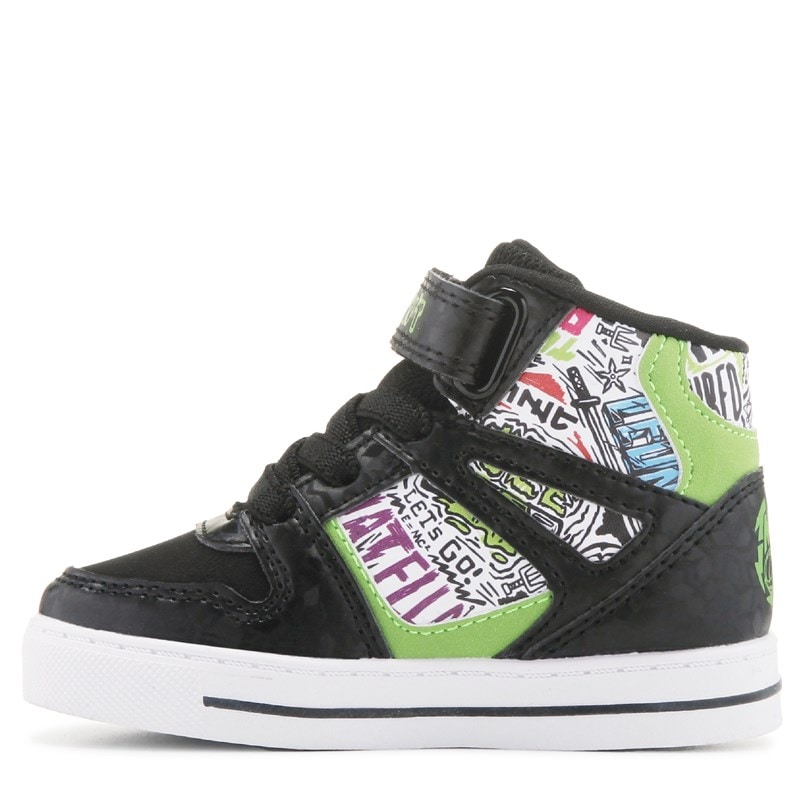 Kids' Tmnt Light Up Hi Top Sneaker Toddler/Little Kid Shoes (Black/Green)