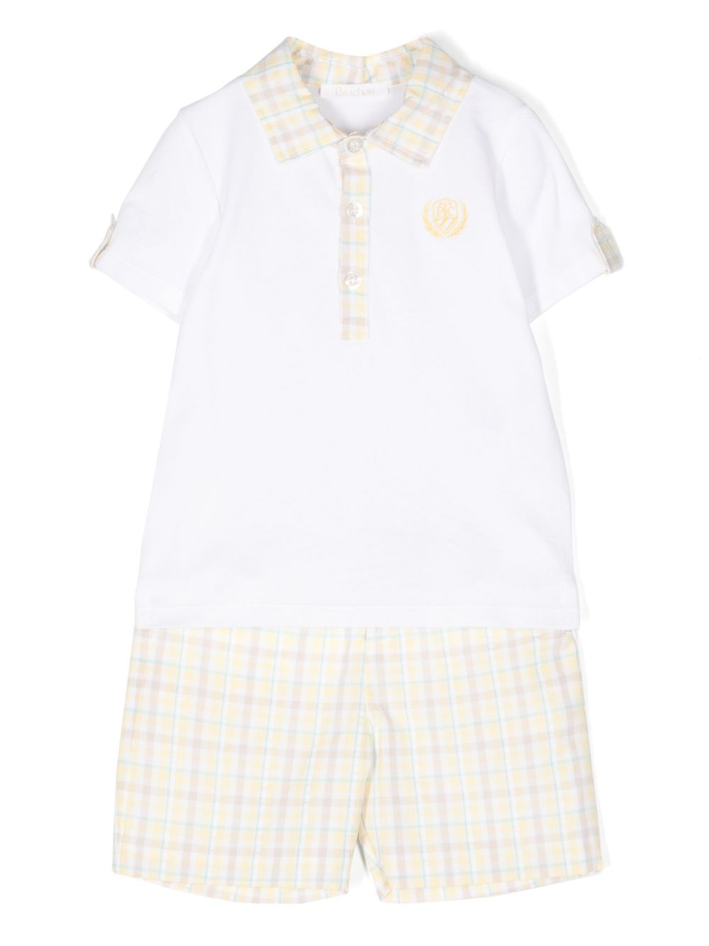 Checked seersucker shorts set - Yellow