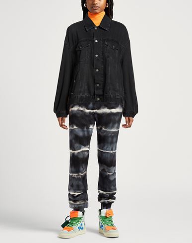 Woman Denim outerwear Black Size M Cotton, Lyocell