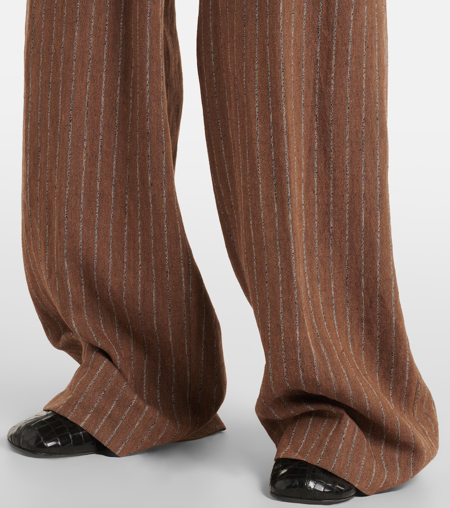 Linen-blend wide-leg pants
