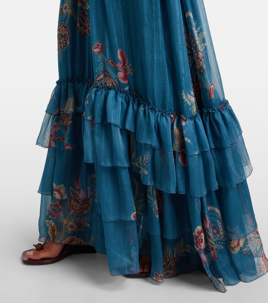 Paisley silk chiffon gown