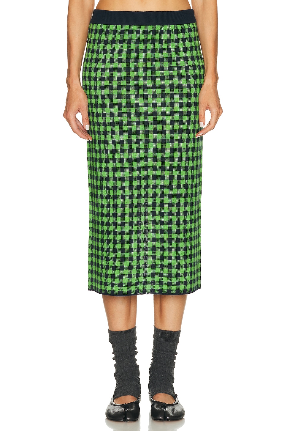 Guest In Residence Gingham Long Skirt in Red. - L also in M