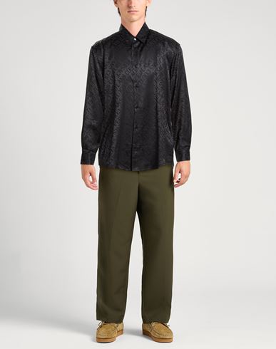 Man Shirt Black Size 40 Viscose