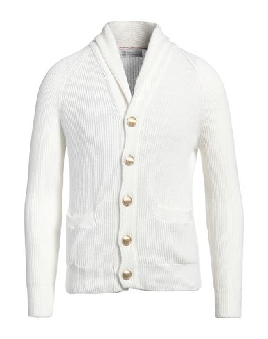 Man Cardigan Ivory Size 42 Cotton