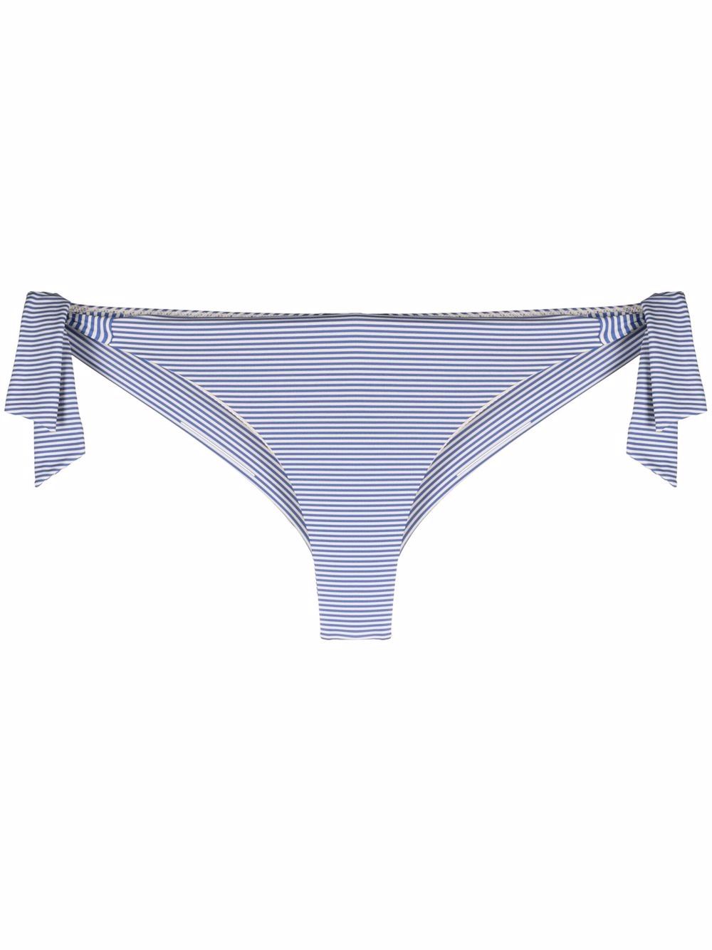 Stripe-print bikini bottoms - Blue
