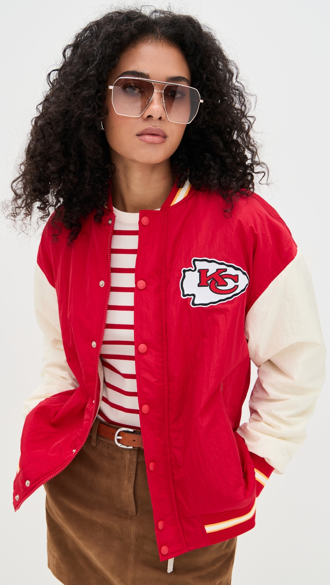 Chiefs Colorblock Bomber Jacket Chiefs Red/Sugar Swizzle