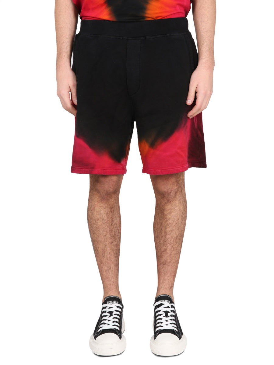 Flame Print Shorts in Multicolour
