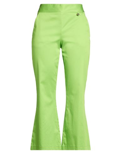 Luckylu Milano Woman Pants Lime green Size 4 Cotton, Elastane