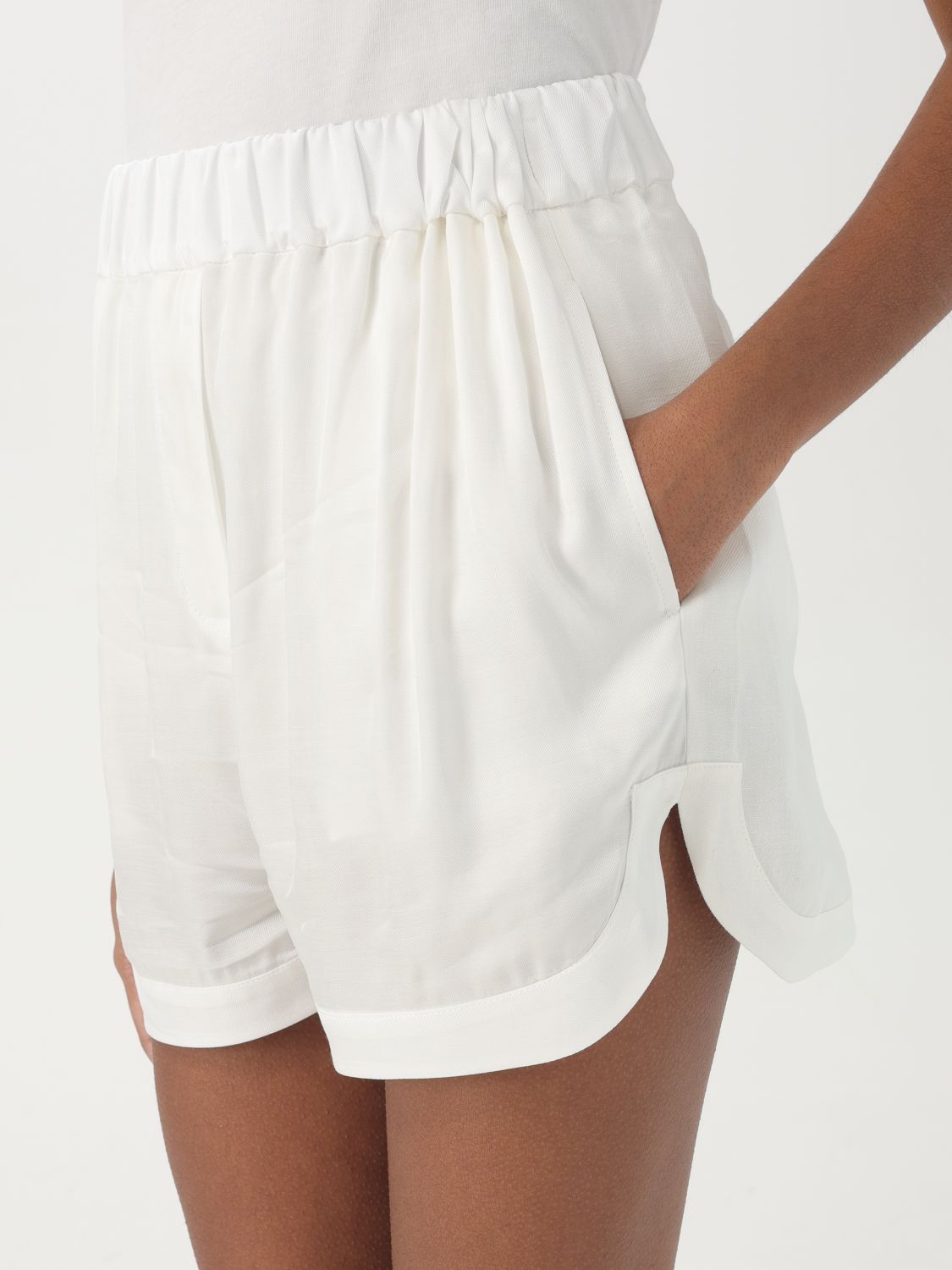 Elasticated-waistband shorts - White